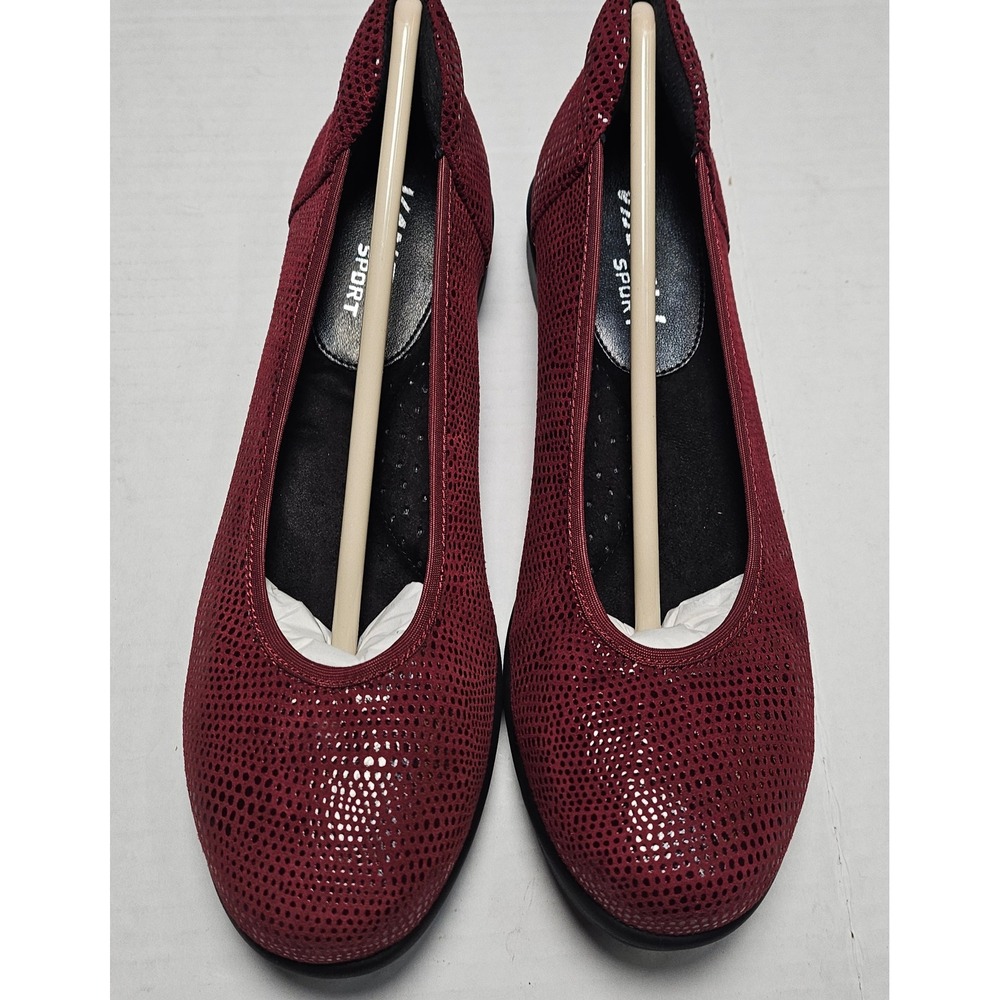 Vaneli Sport Donia Amaranto E Printed Leather‎ Ballet Wedge Pumps Womens 7M NEW
